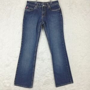 Fox Racing Womens Jeans Boot Cut Blue Denim Medium‎ Wash Mid Rise Juniors 3